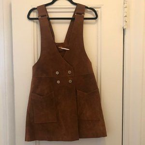 Never Worn: Suede Cognac Free People Overall Dress